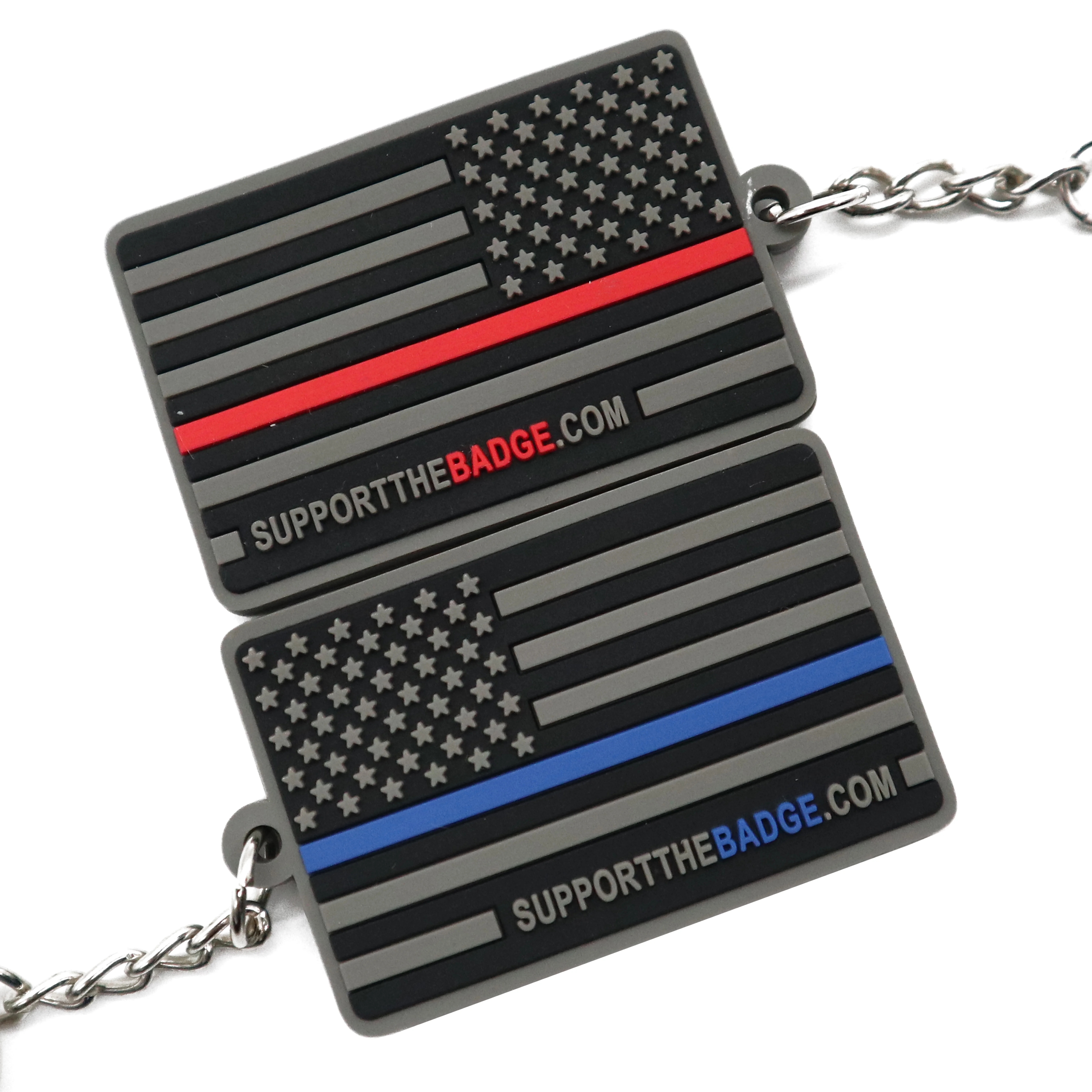 Free Mold Thin Blue Line US America Usa Flag Patch Soft 3D Rubber Custom Pvc Patch With Free Sample