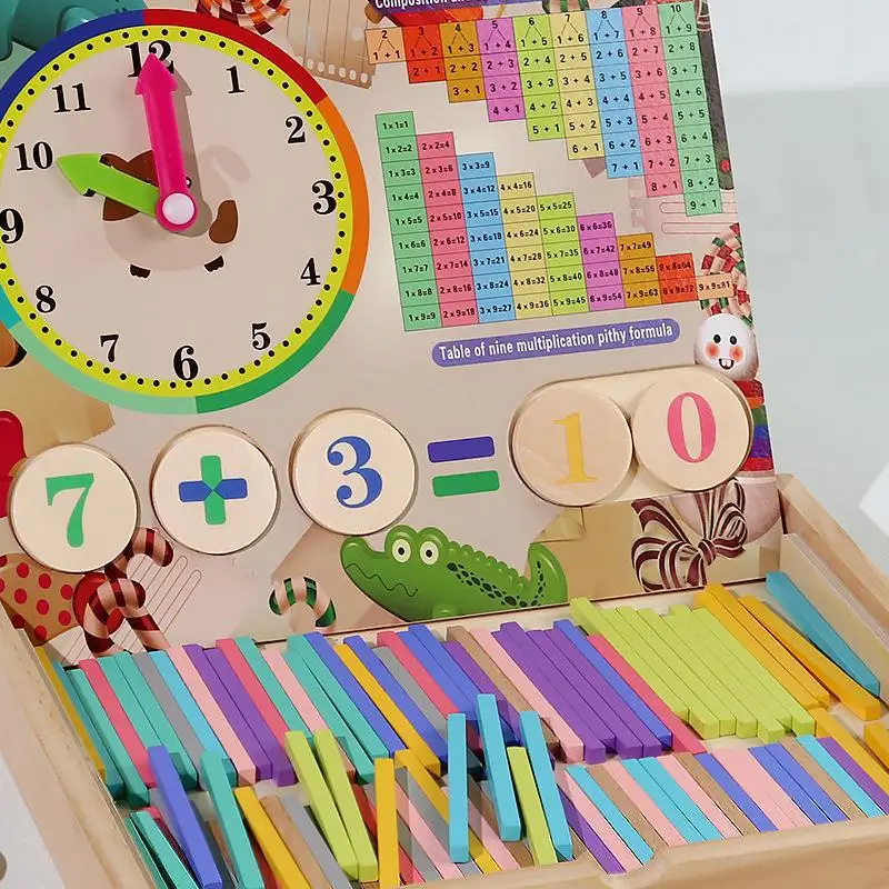Hot selling children multifunctional arithmetic box early educational Wooden Math Toy For children Toddler Boys girls