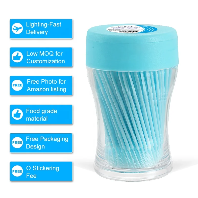 Bulk OEM Food Grade Flexible Interdental Brush Brushpicks Plastic Toothpicks With Brush