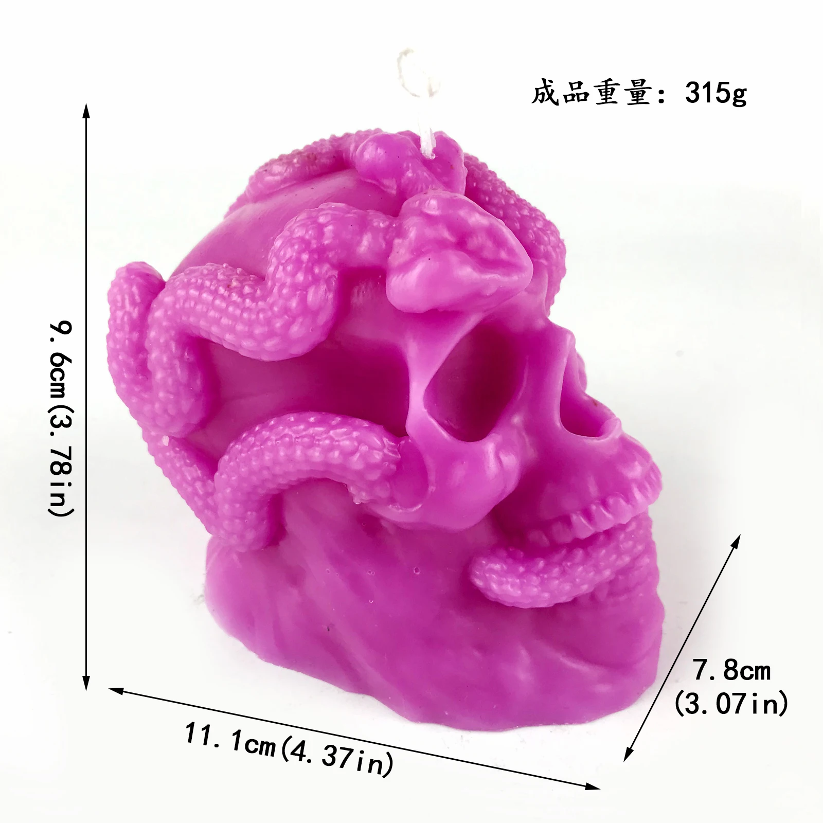 A7430 3D Snake and skull candle silicone mold DIY plaster skull pendant silicone mold