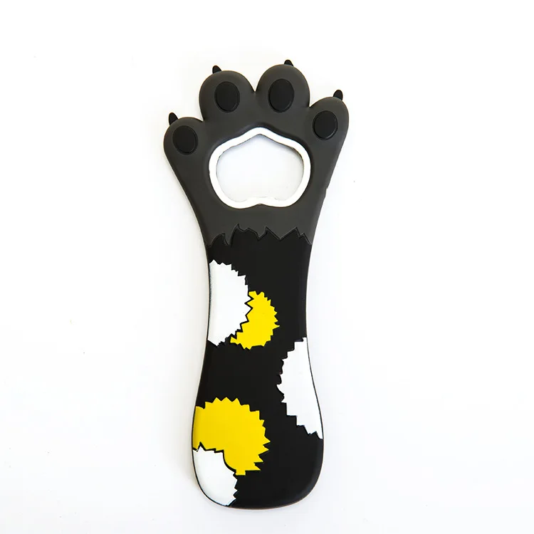 Cute Cat Paw Bottle Opener Magnet,Refrigerator Magnet Silicone Metal Bottle Opener for Beer Coke Bartender Kitchen Barware Metal