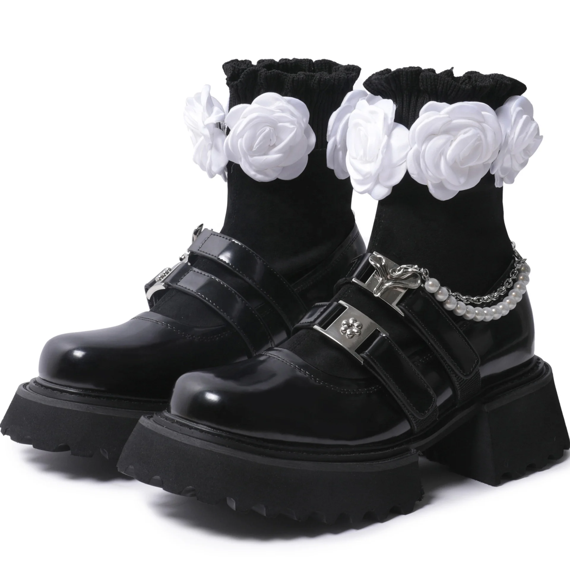 Dropshipping Custom Logo 2024 New Design Mary Jane Shoes Women Block Heeled Ladies Fashion Leather Loafers