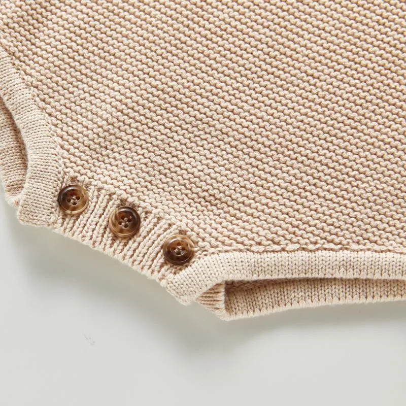 Wholesale Organic Knitted Newborn Clothing Baby Girl Romper Jumpsuit Clothes Cotton Romper