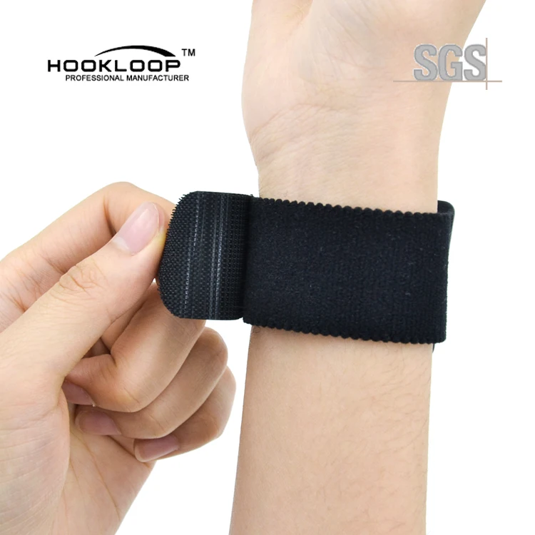 China Manufacturer Custom Size Elastic Hook And loop Strap Soft Adjustable Bike Strap Cable Tie