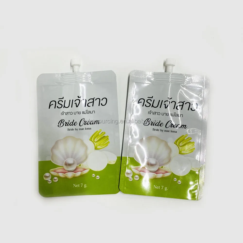 Custom design dink cosmetic spout bags leak proof stand up spout pouch for liquid