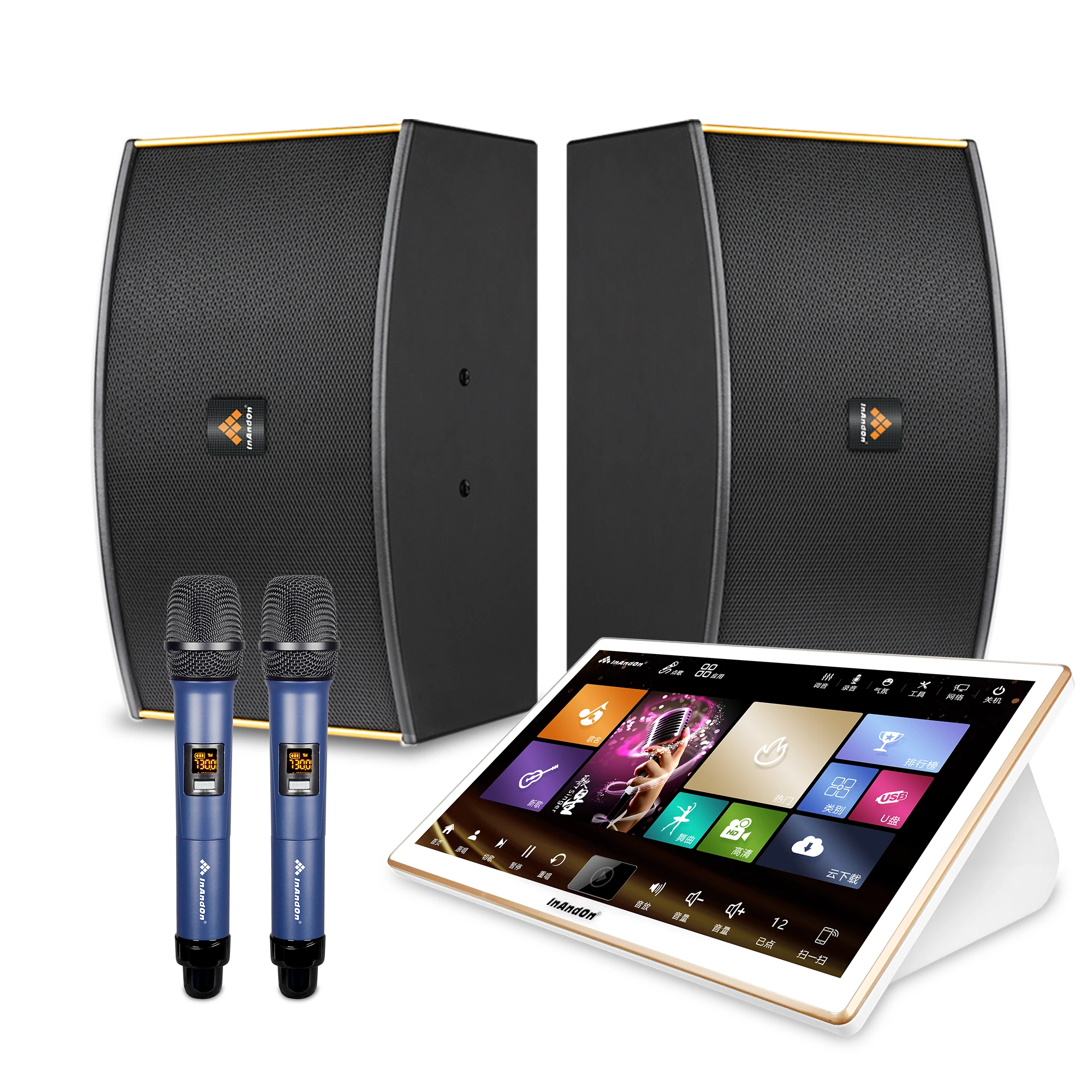 KTV развлечения 18,5 'китайская караоке-машина 2 ТБ InAndOn Wifi профессиональная система караоке Набор домашний KTV мини-караоке-плеер