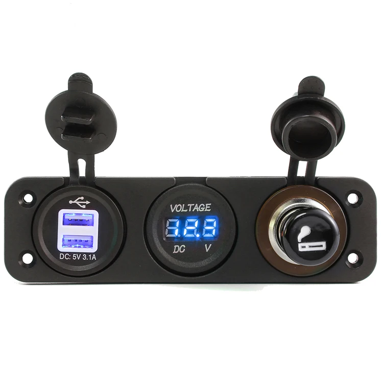 3 Gang USB Automobile Cigarette Lighter Socket Distributor 12V Charger Power Adapter Socket Accessories