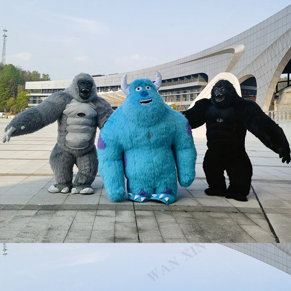 Halloween Furry animal Carnival Walking Dress Suit Fursuit mascot costume  Inflatable  Costume Mascot Adult Gorilla Monkey