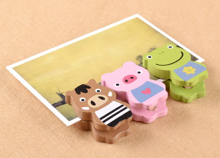Promotional Gift Panda shape wood clothes clips wooden Small memo clips