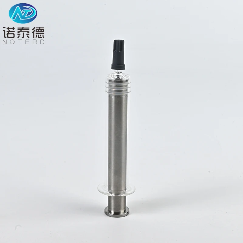 5ml 10ml prefilled glass syringe for distillate oil with metal plunger and stainless steel plunger