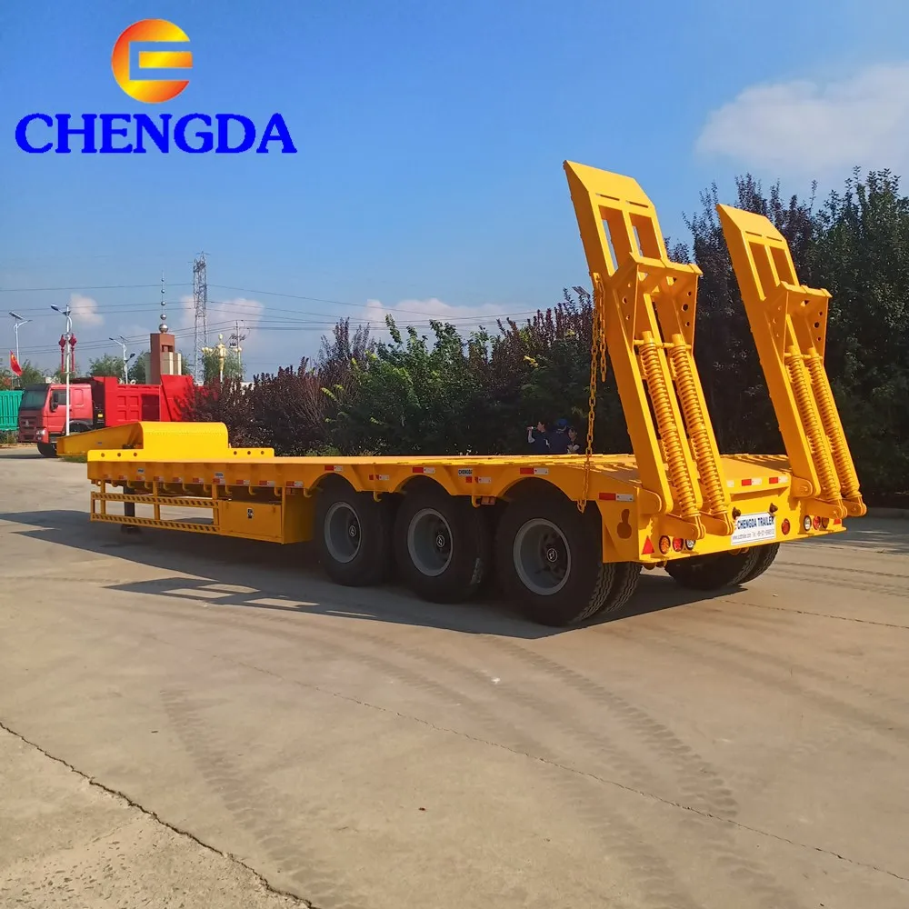 3 Axles Mechanical Low Bed Semi Trailer Lowboy Lowbed Trailer For Sale