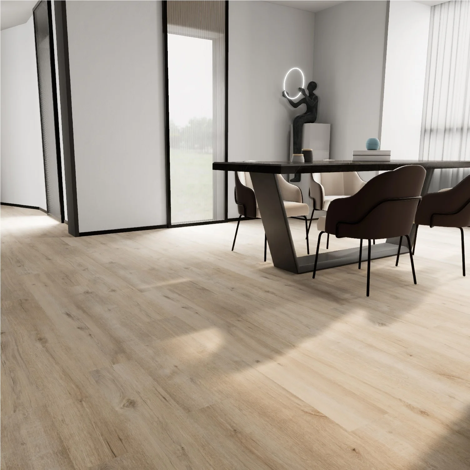 New Style Embossed Texture PVC Virgin Material Oak Color Plastic Flooring Tile PVC Vinyl SPC Flooring Vinyl Planl