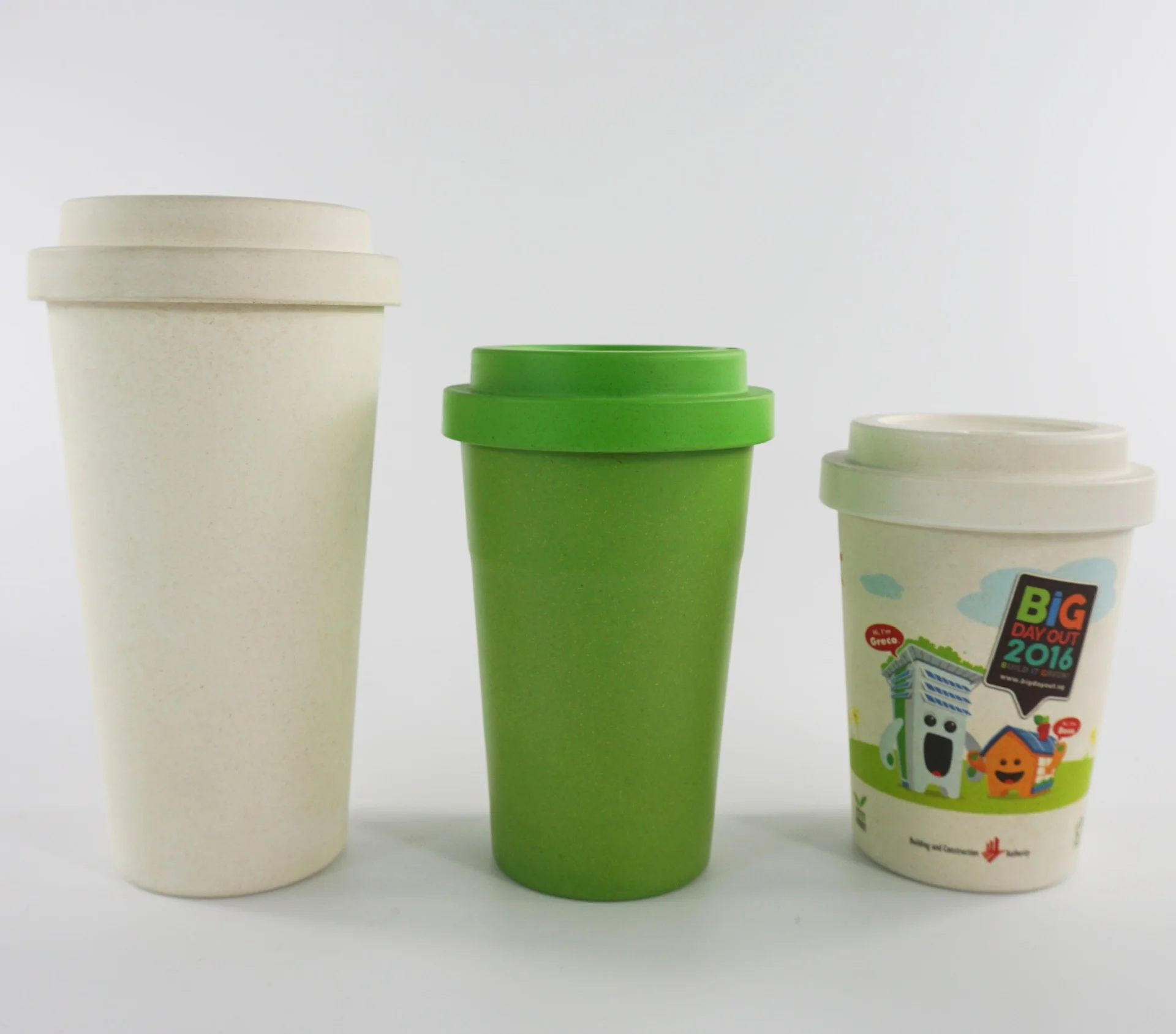Non-toxic Eco-friendly Mikenda Unique Design Contracted Appearance Multifunctional Bamboo Fiber Drink cup with Silicon One lids