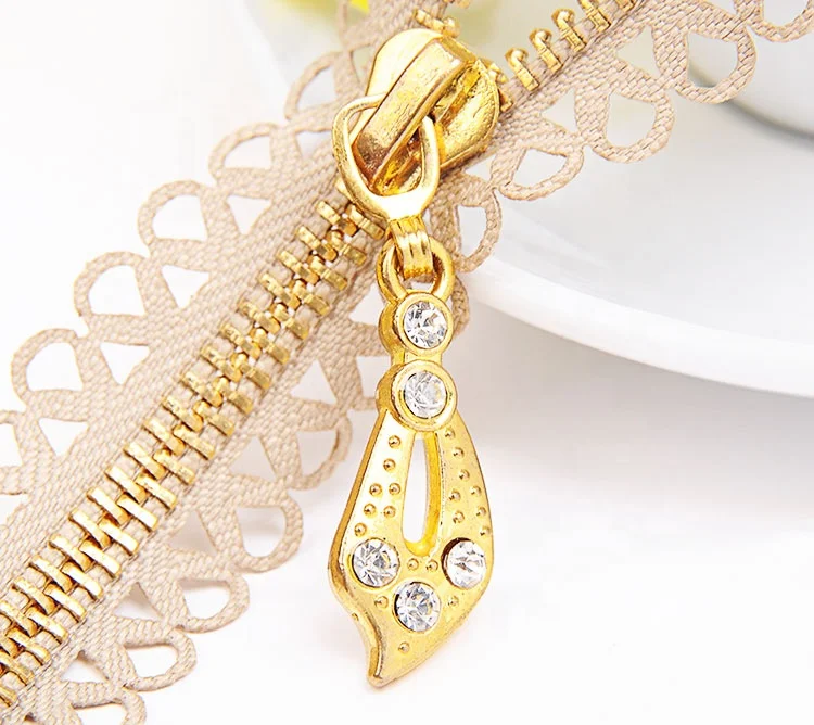 Zip for Women Shoes Brass Zippers Used Shoes Teeth Metal Decorative Ideal Lace with Rose Gold Fast Delivery China Zippers 6#