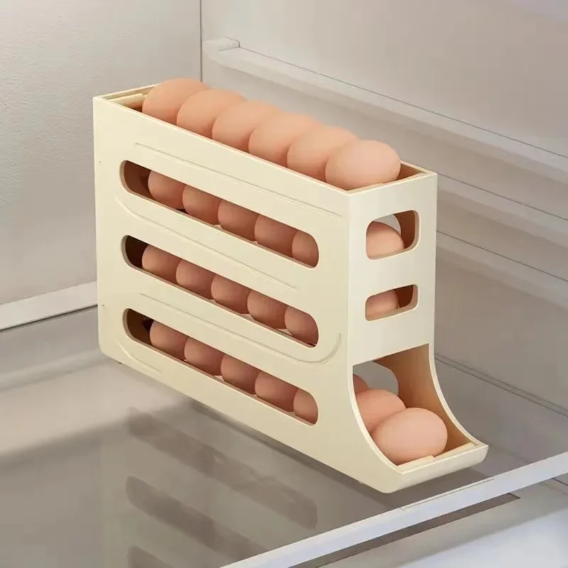 Slide Type Egg Carton Refrigerator Storage Automatic Egg Roller Kitchen Egg Storage Box