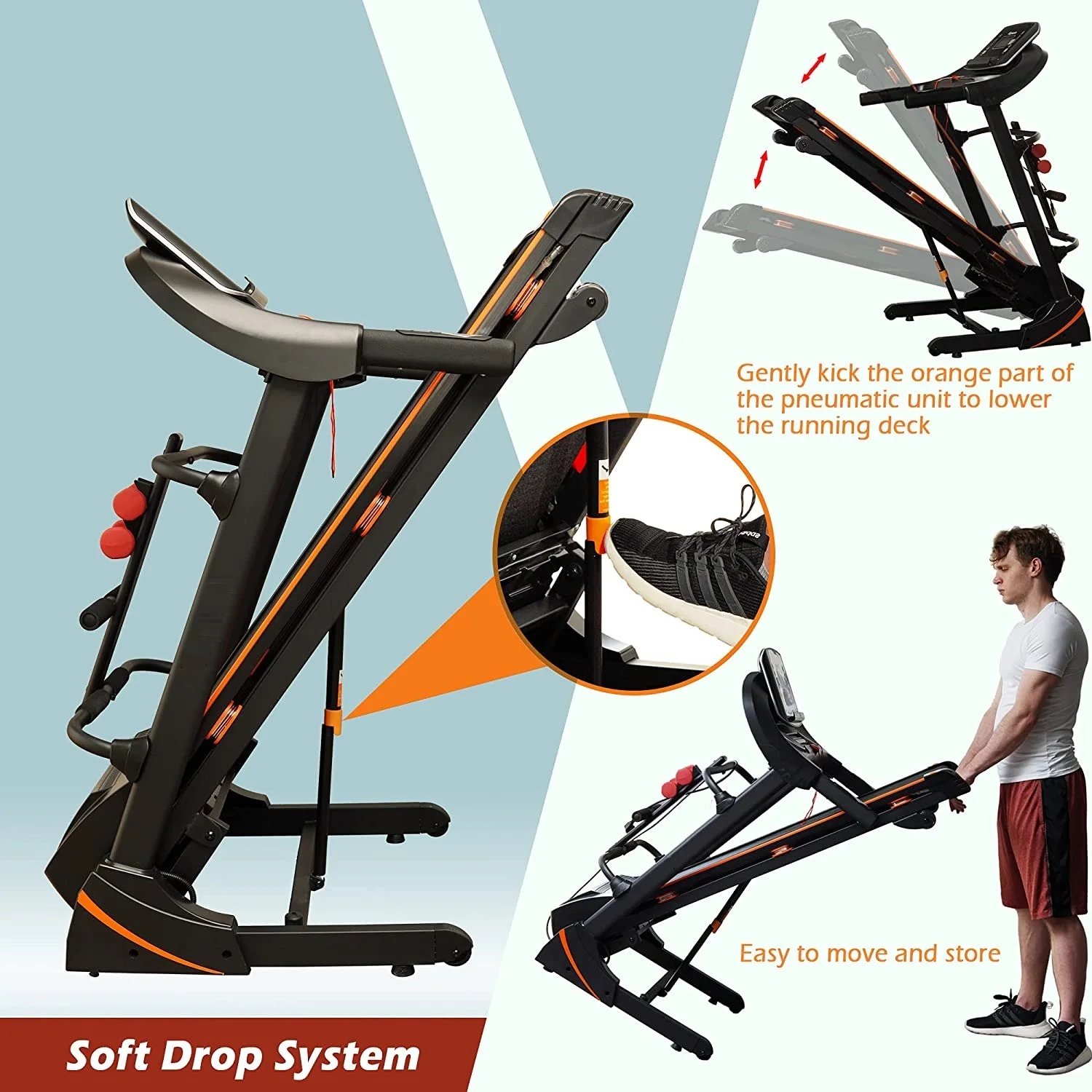 Lijiujia 1.75 hp Dc Motor Power Movable Treadmill Home Use with Convenient Lift Handle Sale Running Machine