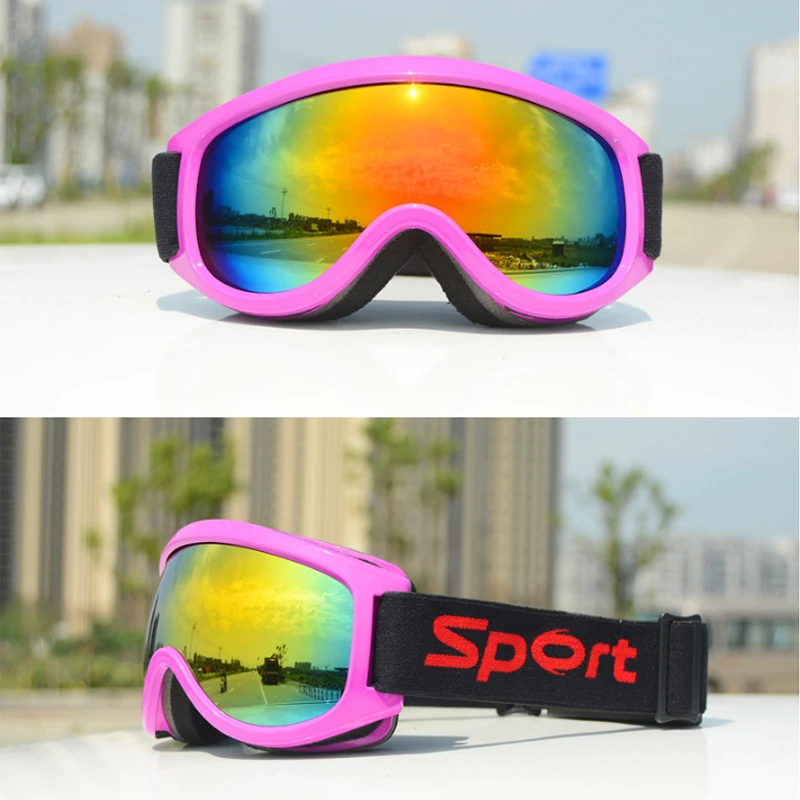 Latest Design Custom Color Logo Ski Goggles Anti-fog Anti-UV PC Lens