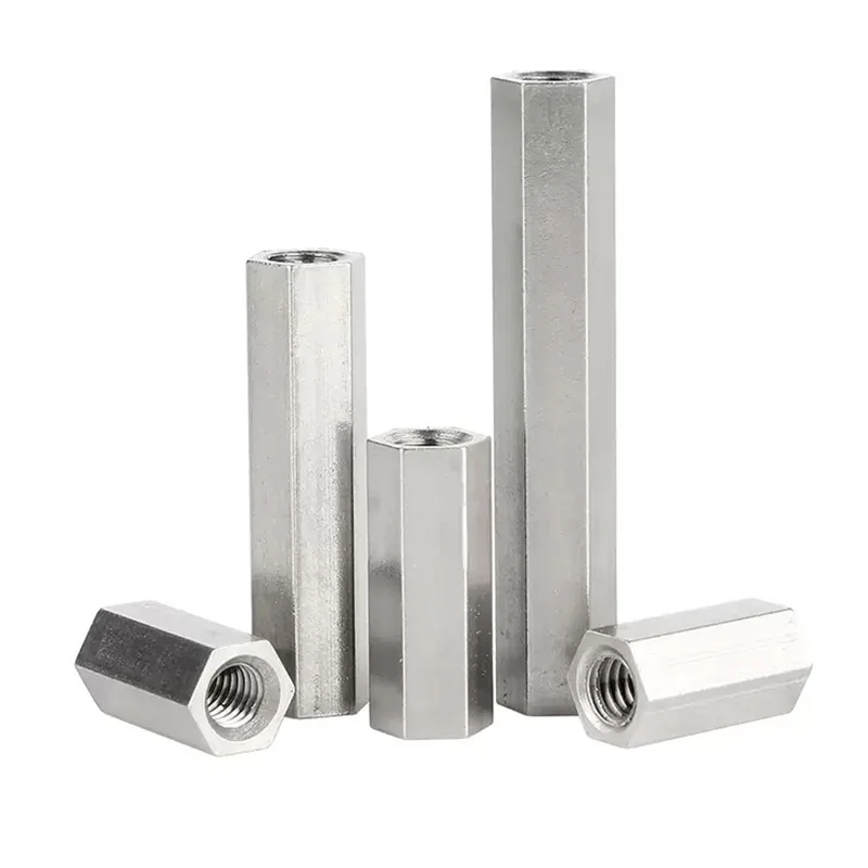 Double Pass 304 Stainless steel Pillar Thread Hollow Hexagon Pillars carbon steel Stud Bolt and buts