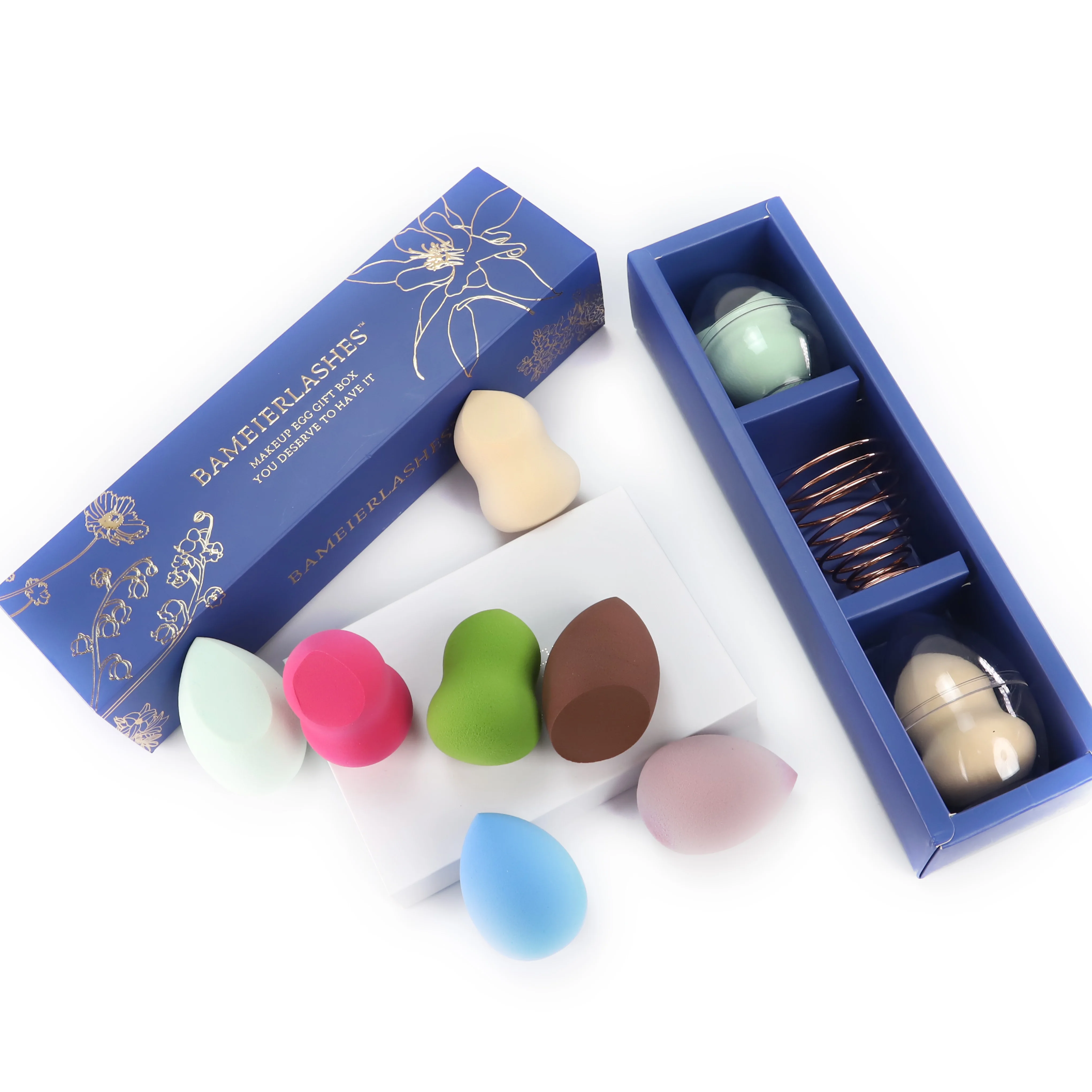 Water drop shaped soft powder puff make up sponge set  latex free beauty egg sponge makeup with holder