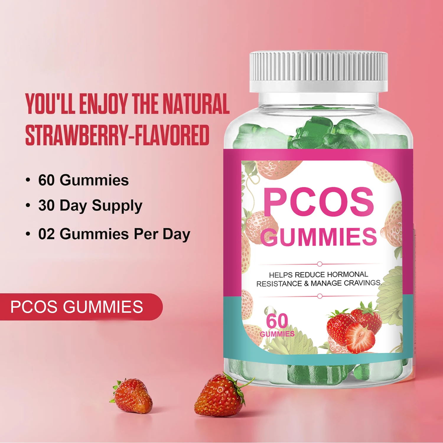 Factory Supply Private Label Natural Healthcare Wellness Support Pcos Gummies Vitamins Supplements For Women