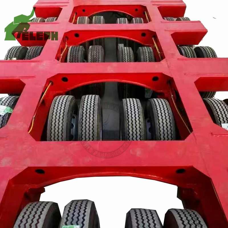 Factory Direct 4 Lines 8 Axles 150 Ton Multi Axle Lowboy Truck Trailers Lowbed Semi Trailer For Sale