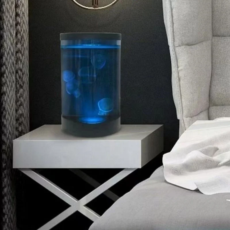 Modern LED RGB Acrylic Jellyfish Tank Hot Selling USB Rechargeable Aquarium Medium Large Small Sizes Bedroom Power via Touch