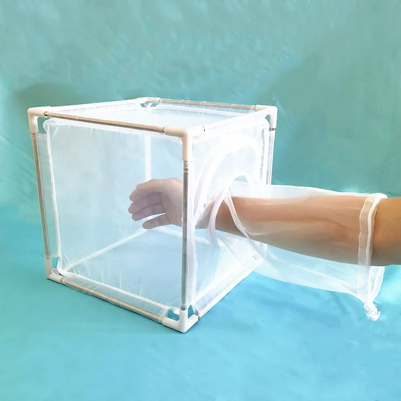 0.1mm grid fine mesh stainless steel frame backbones 30x30x30cm insect breeding cage for small insects entomology research