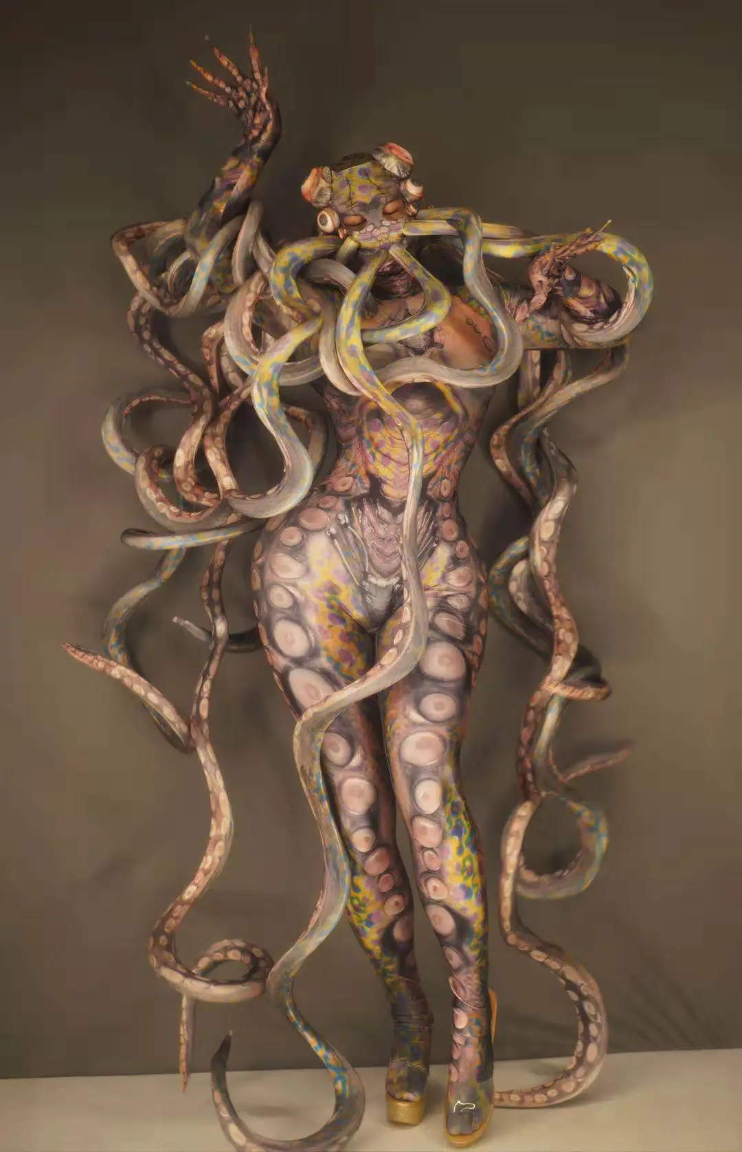 Octopus Monster Cosplay Costumes Halloween Party Terrible Women Men Tentacle Stage Jumpsuit Adult Role Playing Performance Wear