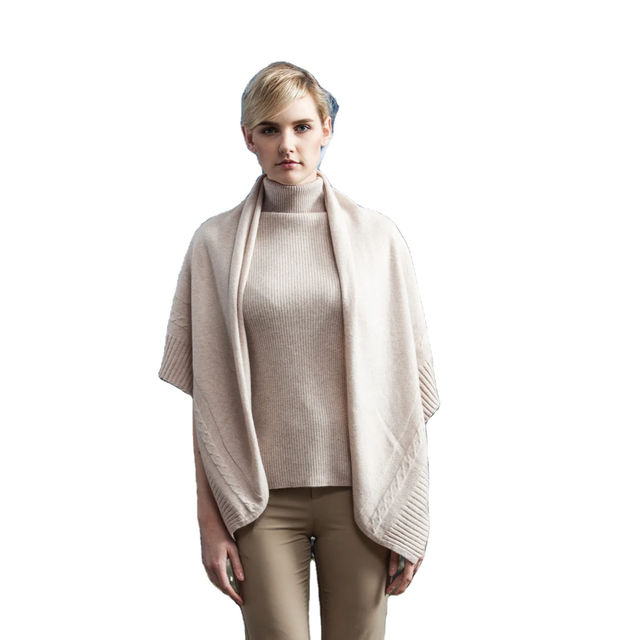 Good quality wool cashmere lady cable scarf knitting pattern
