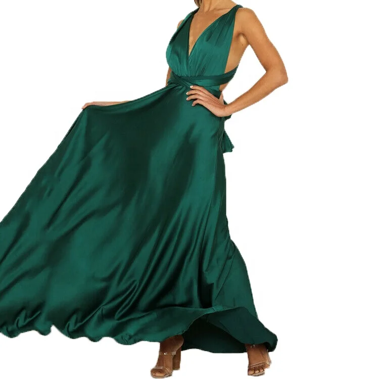 Новинка женское платье-макси с запахом для подружки невесты
