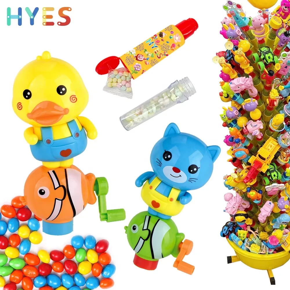 Huiye Dancing Animals Candy Toys Handheld Shaking Function Candy Toys With Filled Tube Spinning Portable Candy Toys For Children
