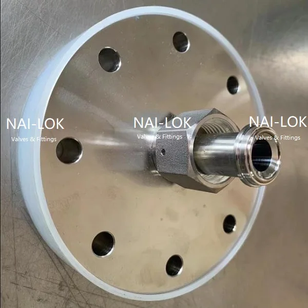 NAI-LOK Stainless Steel 316 ANSI Flange Adapter 3/4 Inch Double Ferrules Compression Tube Fitting x 300LB 2' Flange