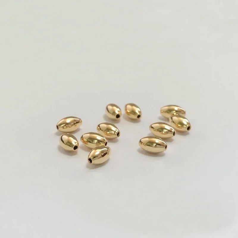 GF045 Wholesale 14K Gold Filled Bead 3X5mm Ovals Spacer Beads for Jewelry Making