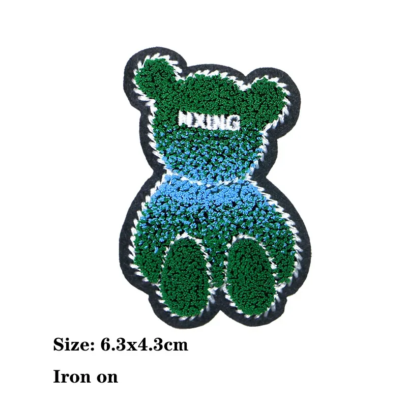 Bear Rugby Bow Tie Smile Heart-shaped Icon Toothbrush Embroidery Applique Patch For Clothing DIY Iron on Badges on the Backpack