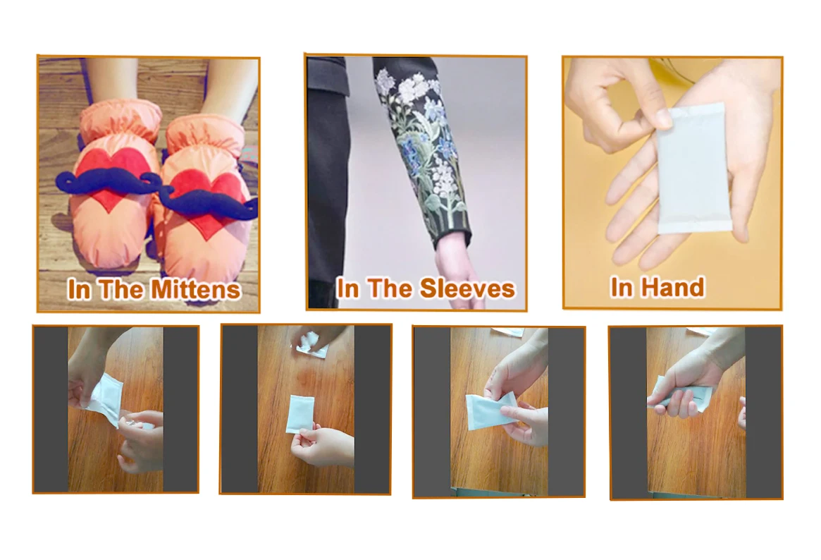 Disposable instant hot hands heat portable self heating patch adhesive warmer pair hand warmers 10 hour