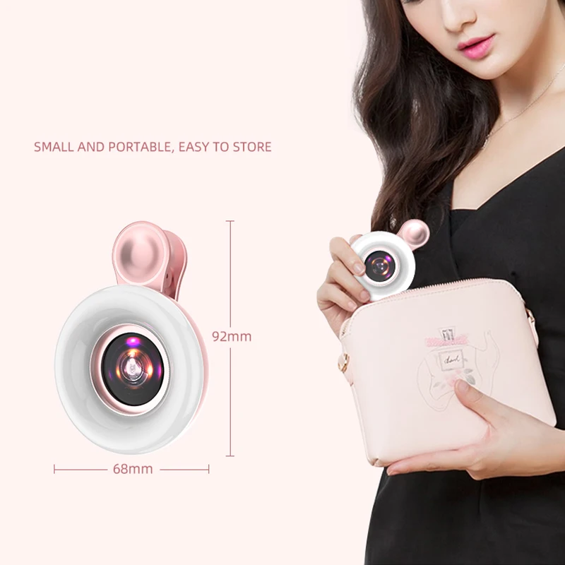 Upgraded LED Macro Lens Fill Light for Nail salons Mobile Phone Eyelash Extension Tattoo