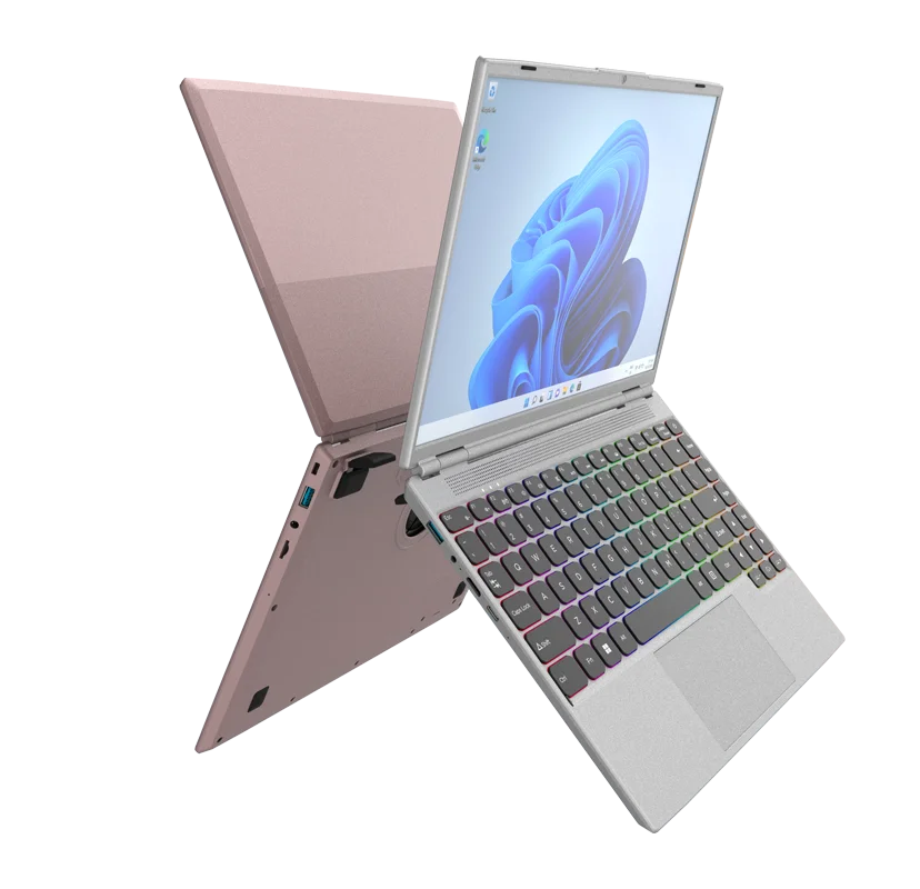 14 Inch Pink Laptop For Ladies Intel Celeron J4105 Slight Laptop With 180 Degree Open And Close Angle Laptop For Girls