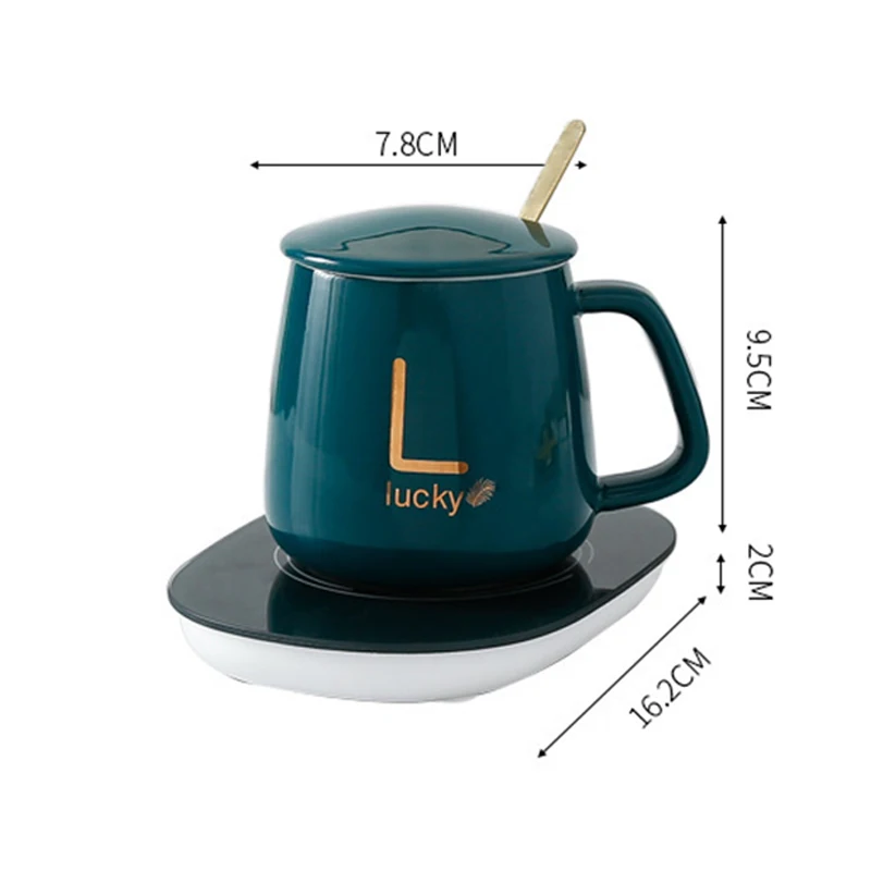55 Degree Constant Temperature Thermostatic with USB Electric Smart Heated Ceramic Coffee Cup Mug Warmer Set