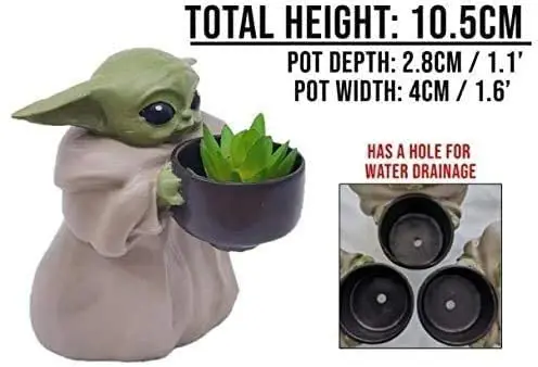  baby yoda small planter pot unique resin ornament succulent pots for Christmas Birthday Gift Home