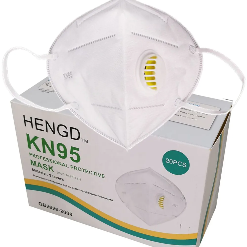 
Box Packing Thick KN 95 Facemask Ear-loop 5 Layers Respiratory Protection White 5ply KN95 Face Mask With Valve 