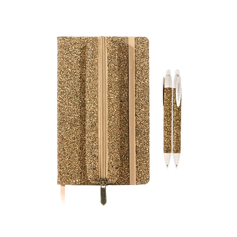 A6 Blank page student coffee grounds notebook  Eco-friendly office notebook with pen case