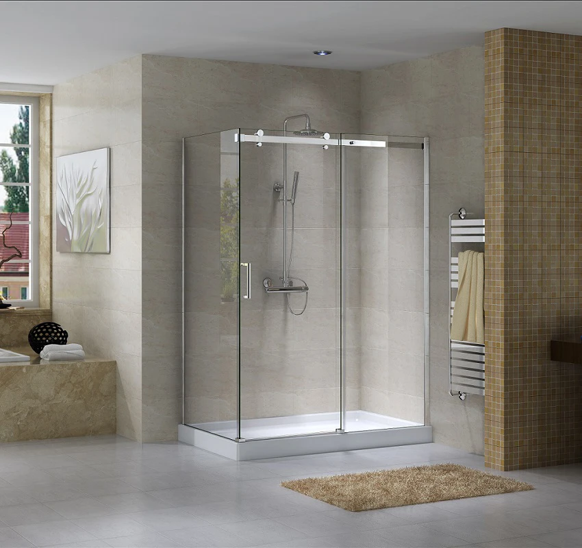 Top Selling Tempered Glass Shower Cabin Sliding Door Shower Rooms Rectangle Walk in Shower