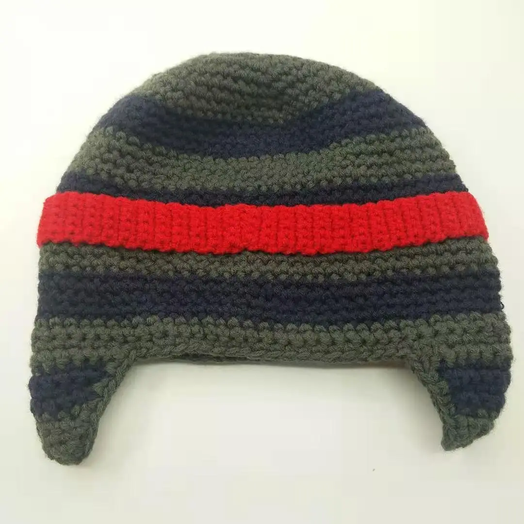 
cute superman face Style Winter Warm Crochet hat European Style Knitted Kids Beanie cap cagoule face mask hoodie 