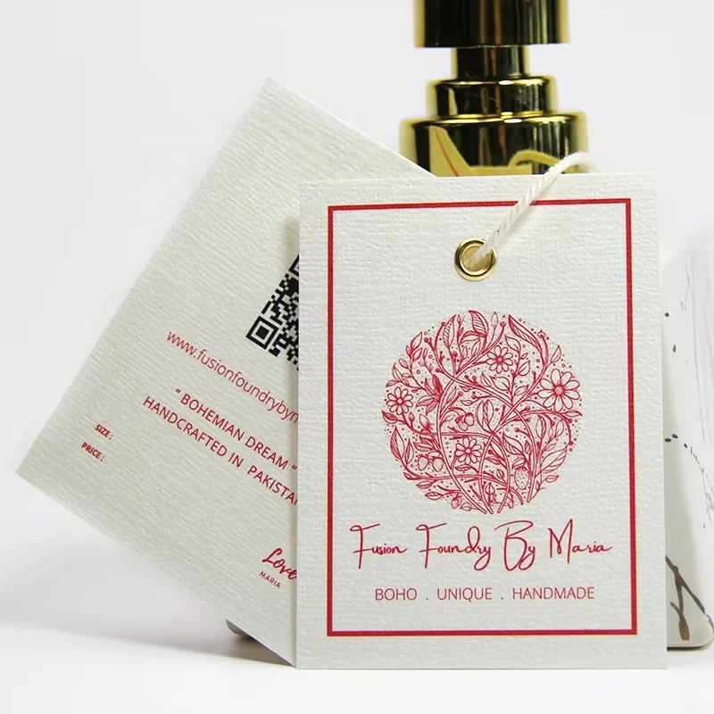 Custom Designed Premium Hang Tag for Clothing Label Custom Size Texture Paper Garment Tag Custom Printed Information Display