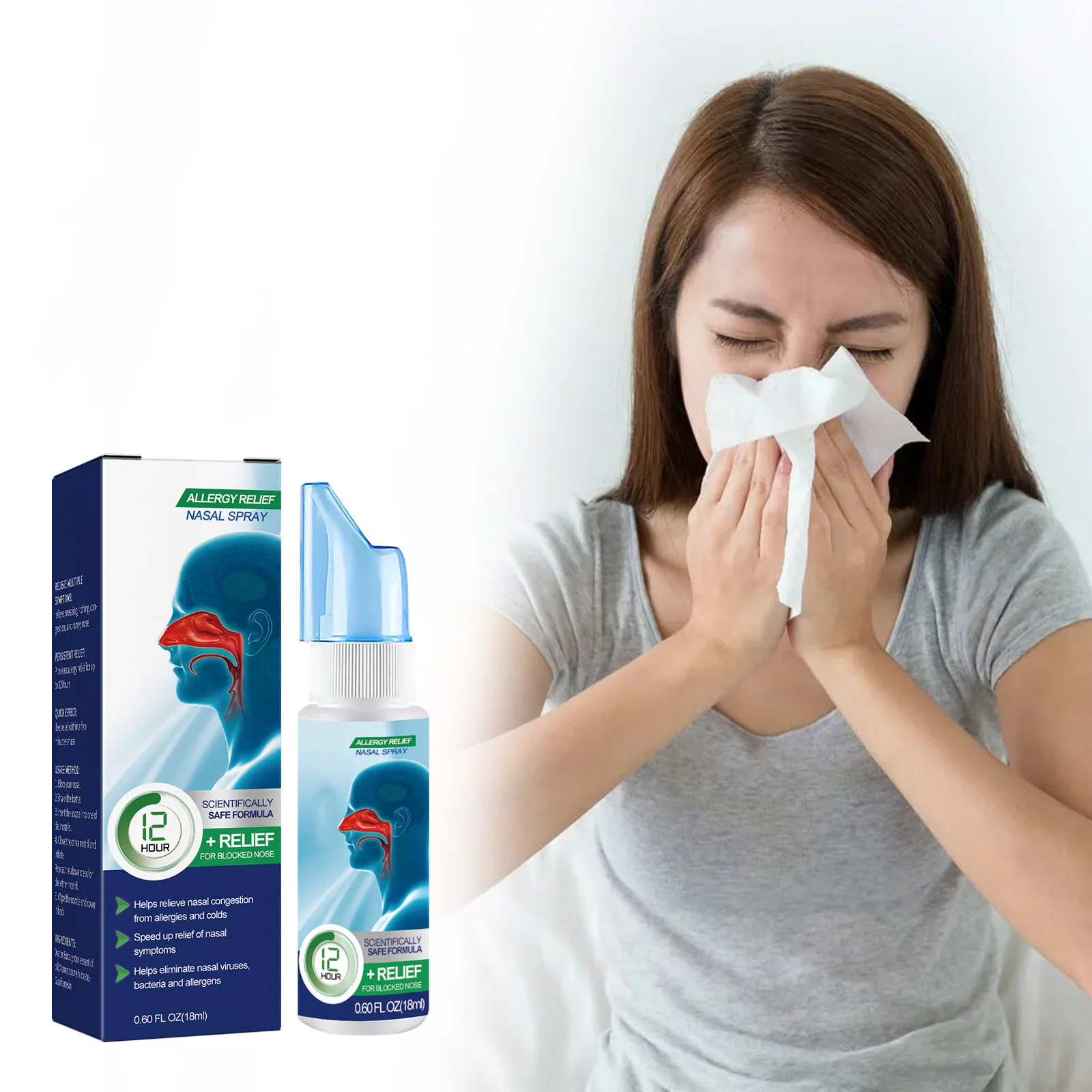 chinese herbs portable rhinitis spray nasal rhinitis sinusitis spray adult all age clean nose care health care