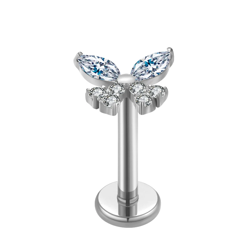 Titanium Lip Labrets SETTING INTERNALLY THREAD LABRET Stud Piercing Jewelry