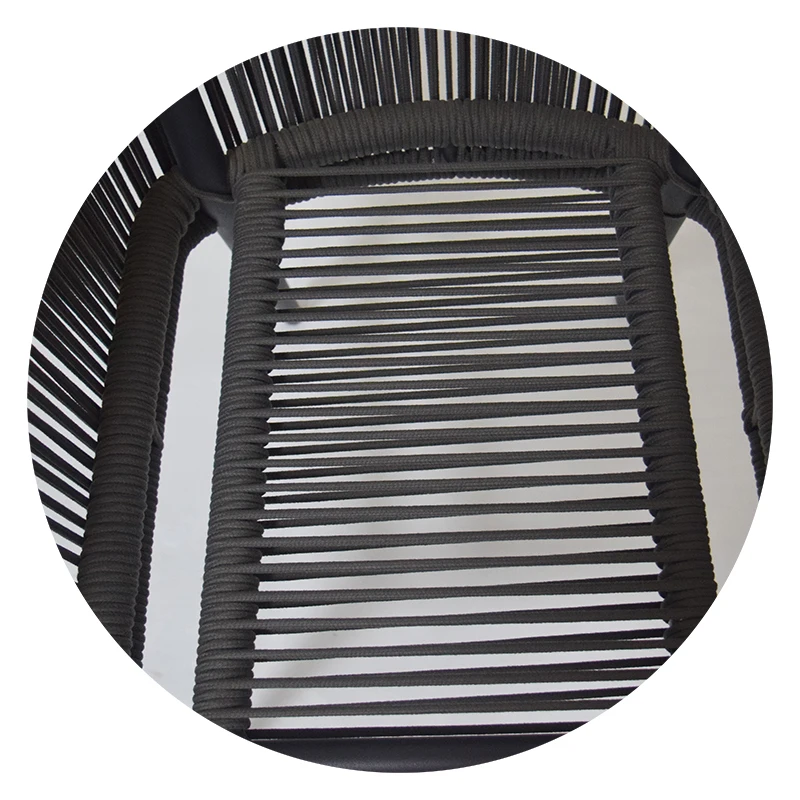 Dining Furniture Outdoor Inside Restaurant Coffee Rope Chairs Woven Seat with Rope Patio Dining Chair