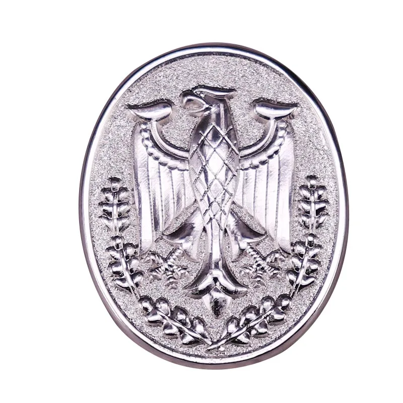 German BRD Bundeswehr Badge Eagle Pin Military Armed Forces Rifle Brooch In Frosted Silver Finished