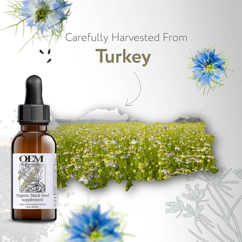 Private Label 120ml Organic Black Seed Oil Cold Pressed Natural Black Cumin Seed Oil For Hair Growth General Use Wholesale