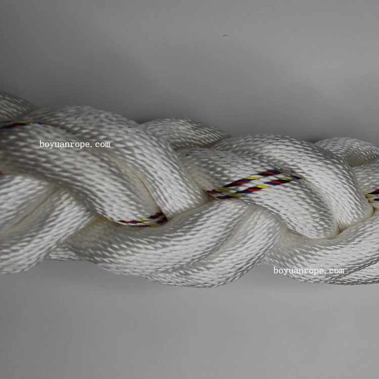 12 Strand Polyamide Rope Marine Mooring Tail Hawser 40mm-120mm Diameter Strong And Heavy Synthetic Mooring Rope